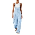 thumbnail image 6 of QSAWXQZ Womens Wide Leg Cargo Overalls Adjustable Straps Sleeveless Pockets Bib Jumpsuit Casual Pants L, 6 of 6