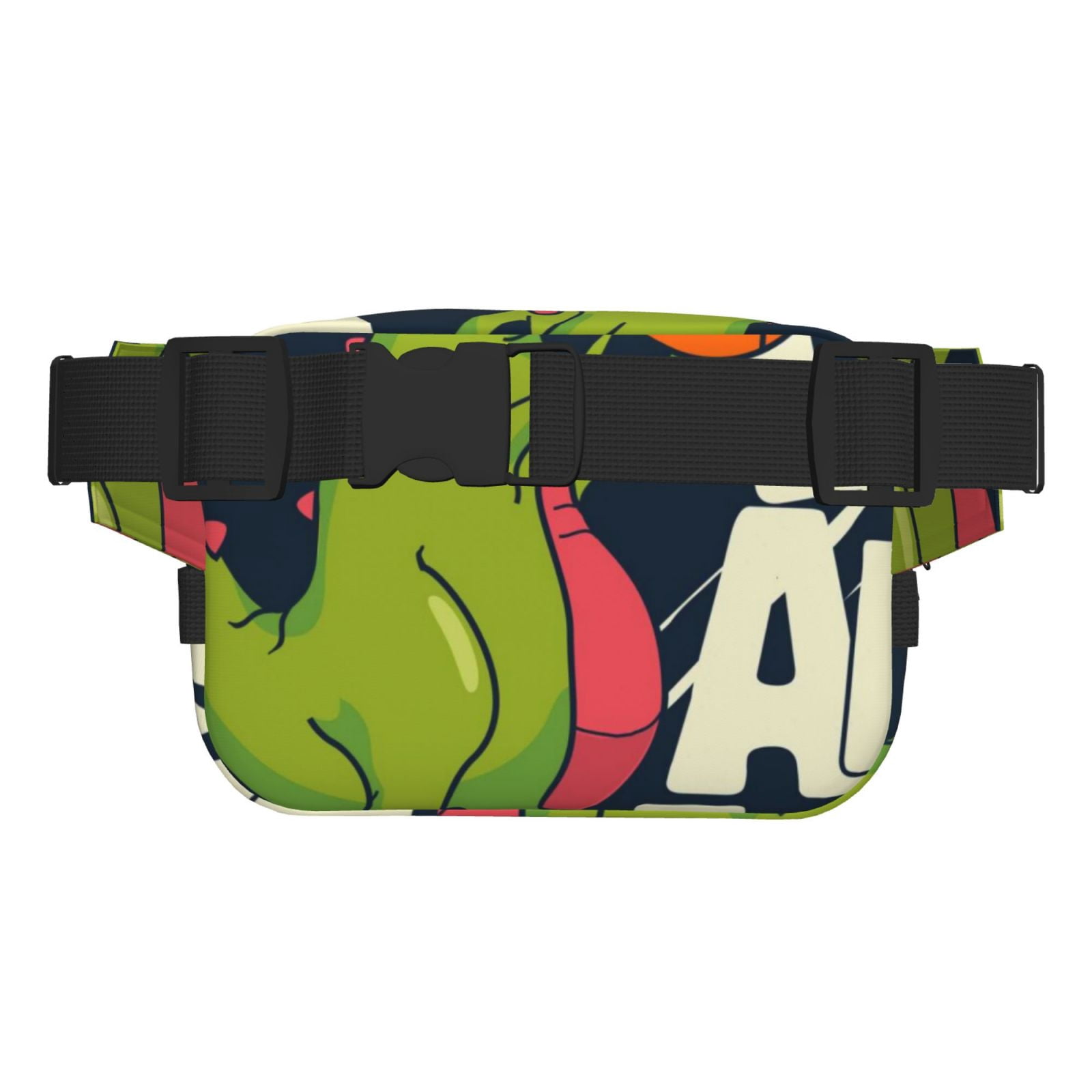 Picia Dinosaur Basketball Player Print Square Double-Layer Waist Bag Mini Adjustable Waist Belt Bag Exercise Running Travel Hiking