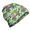 thumbnail image 1 of Floral Unisex Beanie, Aloha Themed Exotic, Hiking Outdoors, Forest Green Multicolor, by Ambesonne, 1 of 1