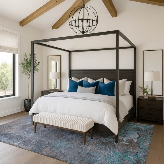 Addison Rugs Mayfield Premium Machine Washable Transitional Abstract Teal Rectangle Rug, 10' X 14' Machine Washable Transitional Abstract Teal Oversized Sherpa Throw Blanket