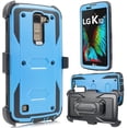 thumbnail image 3 of for 5.3" LG K10 2016 Premier LTE Case Phone Case 360° Cover Screen Protector Clip Holster Kick stand Armor Layers Grip Sides Shock Bumper Blue, 3 of 4
