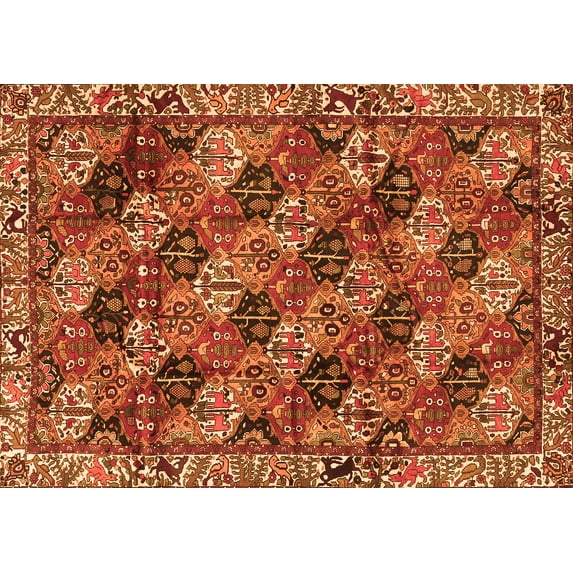Ahgly Company Indoor Rectangle Persian Orange Traditional Area Rugs, 2' x 5'
