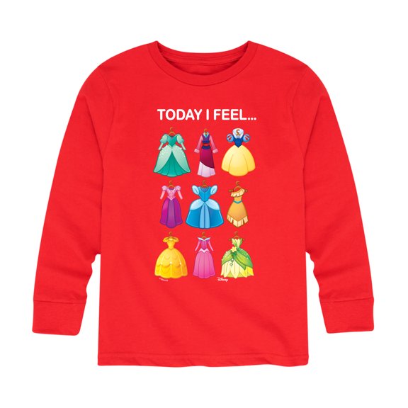 Disney Emoji - Today I Feel Outfits - Toddler And Youth Long Sleeve Graphic T-Shirt
