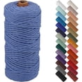 thumbnail image 1 of HSHDLDF Ocean Macrame Cord 3mm x 109yards, Colored Macrame Rope, Cotton Rope Macrame Yarn, Colorful Cotton Craft Cord for Wall Hanging, Plant Hangers, Crafts, Knitting, 1 of 7