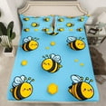 thumbnail image 2 of Manfei Funny Bee Queen Sheet Sets 4 Pieces for Kids Boys Girls, Kawaii Animal Flat Sheet, Cute Wildlife Queen Fitted Sheet, Microfiber Bedroom Decor, 2 of 6