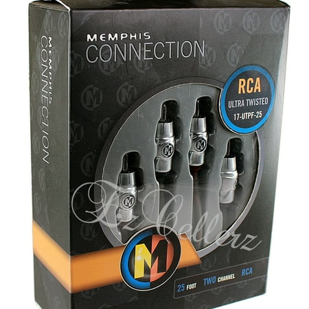 Memphis Audio 25 Ft 2 Channel RCA Cable Ultra Twisted Interconnect Wire 17-UTPF-25
