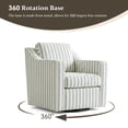 thumbnail image 4 of Swivel Accent Chairs Set of 2, Comfy Swivel Chair with Deep Seat, Upholstered Club Armchair with 360 Degree Rotation Base, Single Sofa Reading Chair for Living Room, Pinstripe Light Blue, 4 of 6