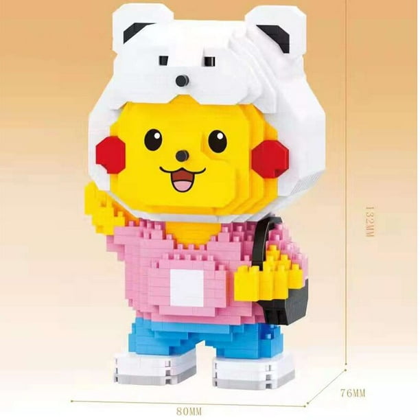 Bloques de construcción de muñecos de Pikachu de dibujos animados, juguetes de bricolaje, adornos de rompecabezas, juguetes de enseñanza para padres e hijos, sin caja210629Ninguna caja zhangyuxiang unisex