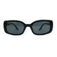 thumbnail image 2 of Womens Mod Rectangle Iconic Fashion Plastic Sunglasses All Black, 2 of 4