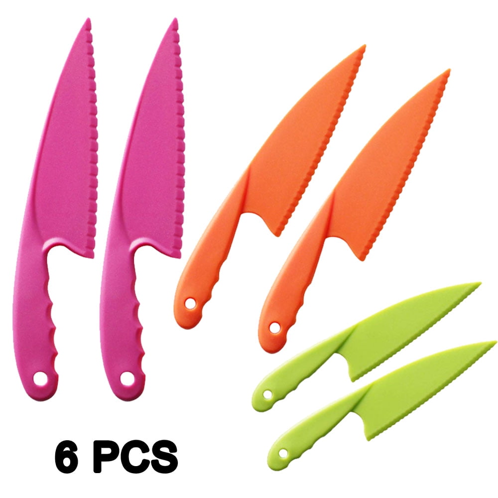 6pcs Kids Plastic Kitchen Knife Set, Children's Safe Cooking Knives