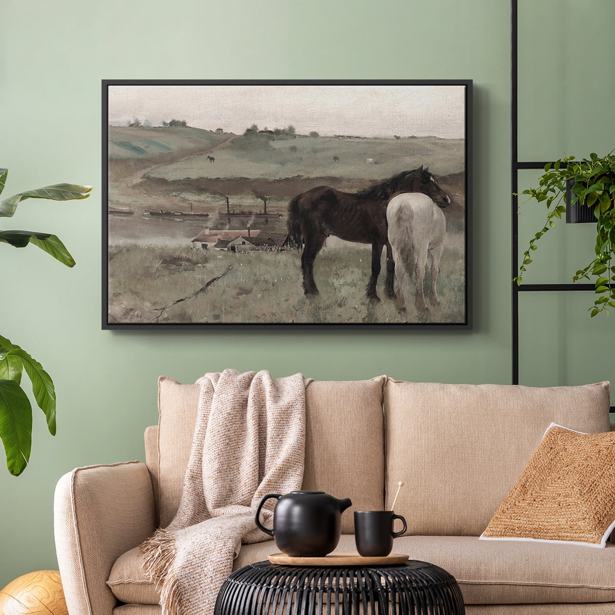 Vintage Animal Print-XV By Wexford Home Framed in Black Wood Gallery Wrapped Canvas 27 in. x 41 in.