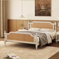 thumbnail image 3 of Elegant Pine & Rattan Polyester Bed: Natural Rattan Frame in 2 Sizes & 2 Colors, 3 of 10