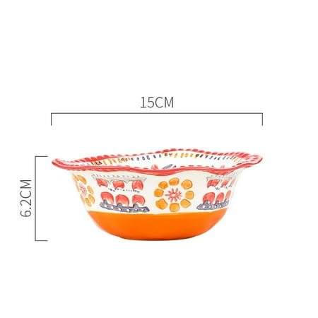 

Livesture Retro Hand Drawn Dishes Home Rice Bowls 6inch bowl