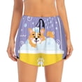 thumbnail image 4 of Lsque Corgi Washing in Bathtub Printed Women's Running Shorts with Liner Pockets,Elastic Quick Dry Workout Athletic Gym Yoga Shorts,Womens High Waist Shorts-Large, 4 of 9