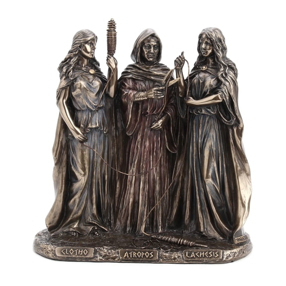 Veronese Design The Three Fates of Destiny Cold Cast Resin Greek Statue Antique Bronze Finish 7 1/2 In