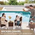 thumbnail image 2 of WLXIANG Patio Porch Furniture Sets 3 Pieces PE Rattan Wicker Chairs with Table Outdoor Garden Furniture Sets (Brown/Beige), 2 of 8