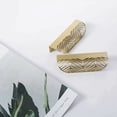 thumbnail image 3 of Construcción de latón macizo, manijas decorativas para muebles, tiradores para gabinetes con forma de hoja única, acabado dorado de latón para guardarropas, tocadores, mesitas de noche (juego de 4,, 3 of 5