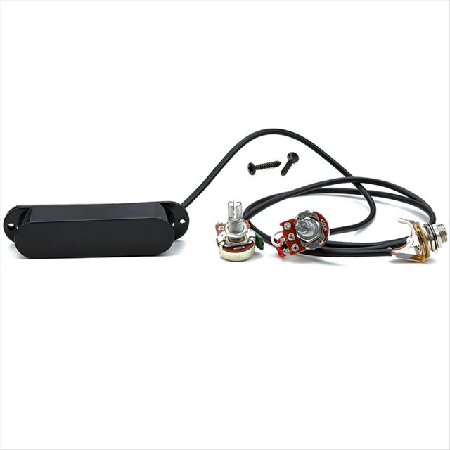 Arnés de Precableada de Bobina Única Cerrada con Control de Volumen para Guitarra Eléctrica de Guitarra Negra con Línea
