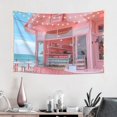 thumbnail image 2 of Easygdp Pastel Pink Beach Cafe Tapestry Wall Hanging, Wall Tapestries for Bedroom Aesthetic Living Room Office Decor 60x40in, 2 of 8