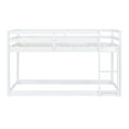 thumbnail image 6 of Euroco Twin over Twin Floor Bunk Beds with Ladder and Guardrail for Kids Teens, White, 6 of 12