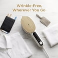 thumbnail image 2 of Foldable Mini Steam Iron 120V US Standard Compact with Ceramic Soleplate for Wrinkle-Free Clothes – White Portable Travel Iron, 2 of 6