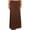 Brown, variant on Women's Plus Size High Waist Foldable Elastic Band Relaxed Fit Solid Maxi Skirt