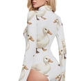 thumbnail image 4 of joogoo Ducks Women's Mock Turtle Neck Long Sleeve Bodysuit XL, 4 of 8