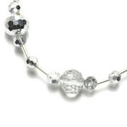 Cousin Glass 8.75" Round Faceted Silver Mixed Strung Beads, 1 Each
