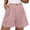 Pink, variant on Women's Pleated Dress Shorts, High Waisted Wide Leg Tailored Shorts, Business Casual With Pockets For Summer Office Wear Wine XL