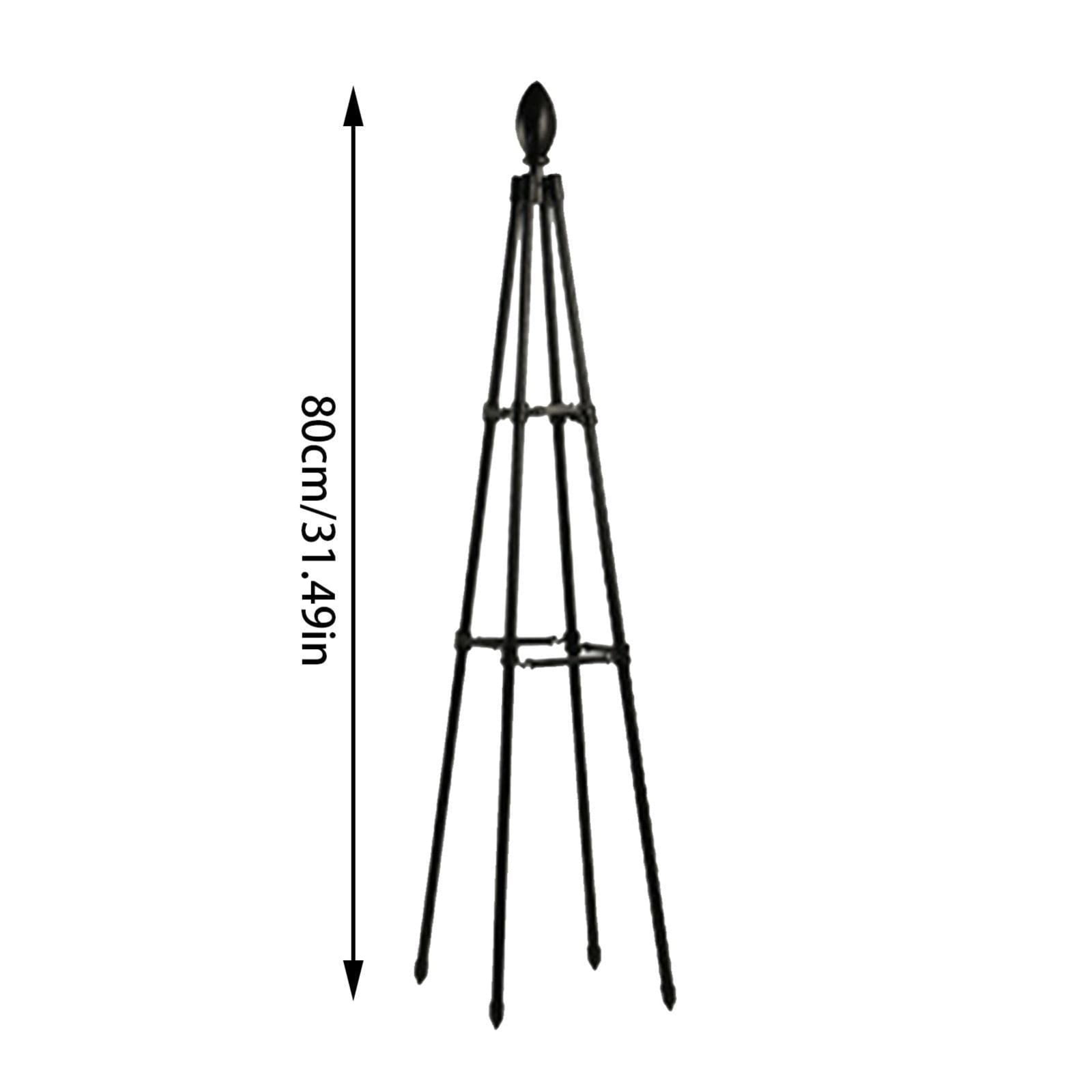 ERTZAE Obelisk Trellis For Climbing Plants,Tower Obelisk Garden Trellis,Indoor Vines Flower Support,Adjustable Heights,Potted Vines Support,Rose Trellis Tower,Black 31.49in Plant Trellis Rustproof