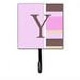thumbnail image 2 of Letter Y Initial Monogram - Pink Stripes Leash or Key Holder, 2 of 2