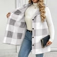 thumbnail image 4 of purcolt Women's Plush Fleece Vest Button Down Sleeveless Plaid Hooded Vest Casual Warm Winter Thick Jackets with Pockets, 4 of 9