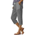 thumbnail image 5 of Tittly Capri Pants for Women Sweatpants Women Women's Fashion Solid Color Cotton Linen Elastic Seven Pants Beach Casual Pants Linen Lounge Pants Women Womens Pants Grey M, 5 of 5