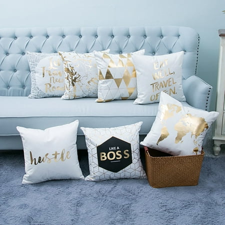 Black And Gold Pattern Printed Throw Pillow Covers Decorative