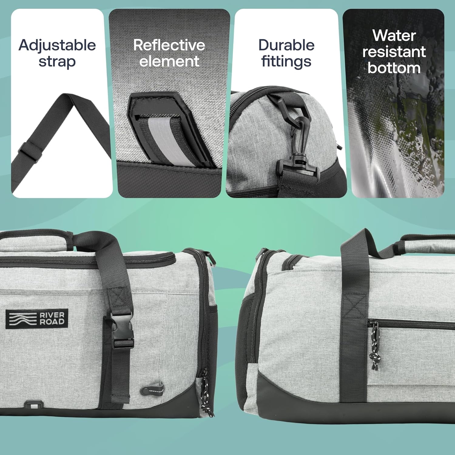 River Road Unisex Movex 33L Sport & Travel Duffle Bag - Scratch, Water-Resistant - Gray