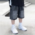 thumbnail image 6 of ZOYOEN Boys Denim Shorts with Pockets- Casual Elastic Waist Fashion Baggy Kids Jean Shorts Black Size 14, 6 of 6