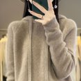thumbnail image 2 of Suéter de cachemira, suéter de punto con capucha para mujer, suéter de moda coreana, sudadera con capucha holgada que combina con todo, 2 of 6