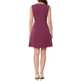 thumbnail image 3 of INSPIRE CHIC Women's Dress Work Elegant Boat Neck Sleeveless A Line Mini Dress M Burgundy, 3 of 6