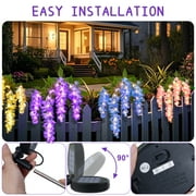 Qoosea Solar Flowers Lights Outdoor Decorations, Garden Light Waterproof for Outside Yard Decor Led Plant Lamp Patio Lawn Grave Backyard Pathway Decorative 2 pack Purple