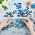 thumbnail image 3 of 2Pcs 2 Styles Polyester Patches Flower Mixed Color 270~295x123~345x1.5~2mm 1pc/style, 3 of 6