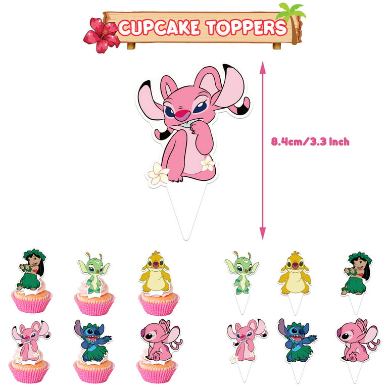 Ready Stock] 24Pcs/Pack Stitch (Lilo & Stitch) Cupcake Toppers ( Any 2 Pack  $7), Hobbies & Toys, Stationery & Craft, Occasions & Party Supplies on  Carousell