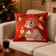 thumbnail image 5 of FastXmas Valentine's Day Short Plush Pillow Cover Ornament,18 x 18In Easter Bunny Pillowcase Printed Pattern Pillow Case,Square Cushion Case for Sofa,Home,Bedroom,Holiday Easter Valentine's Day Decor, 5 of 6