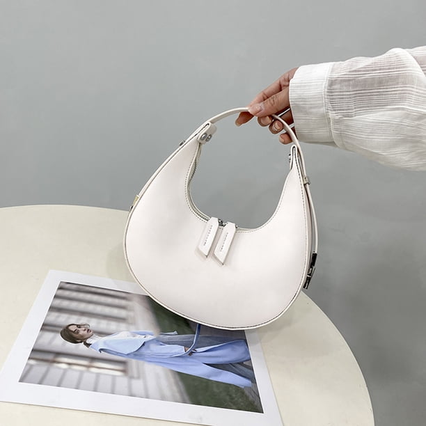 Bolso Moda cuero mujer monederos sólido media luna Hobos hombro axila bolsos