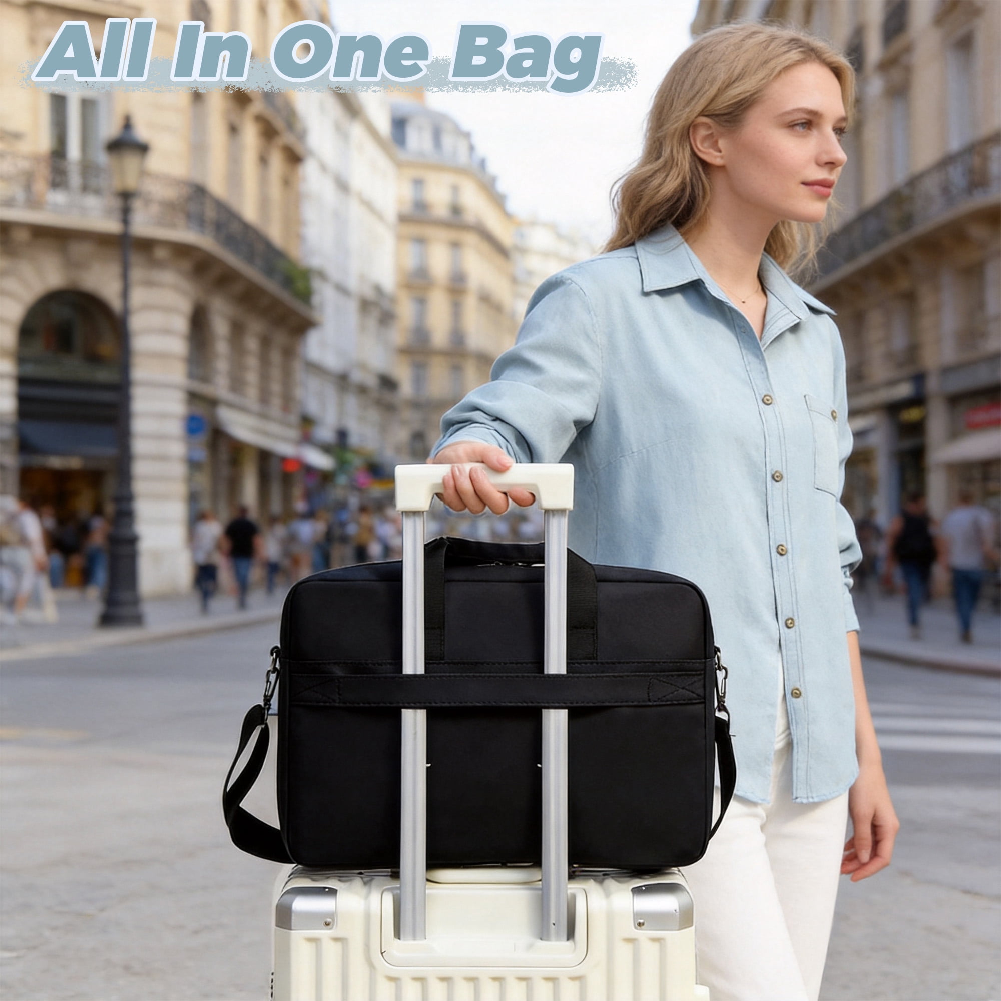 15.6"-16" Laptop Bag, Large Capacity Laptop Case with Padded Handle, Laptop Briefcase Computer Carrying Bag with Shoulder Strap