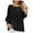 Black, variant on HAiming Womens Casual Tops Oversized Solid Color Ruffled Long Sleeve Round Neck Pullover Shirts Loose Tee Blouse