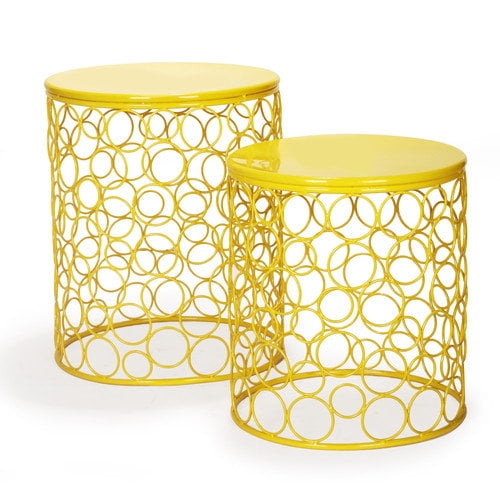 Adeco Trading 2 Pieces Home Garden Accent Wire Round Stool (Set of 2) by Supplier Generic