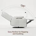 thumbnail image 6 of MAMAZING Nursery Rocking Chair Swivel Glider Oversized Recliner with Pockets Electric Power Baby Nursing Chair White, 6 of 10