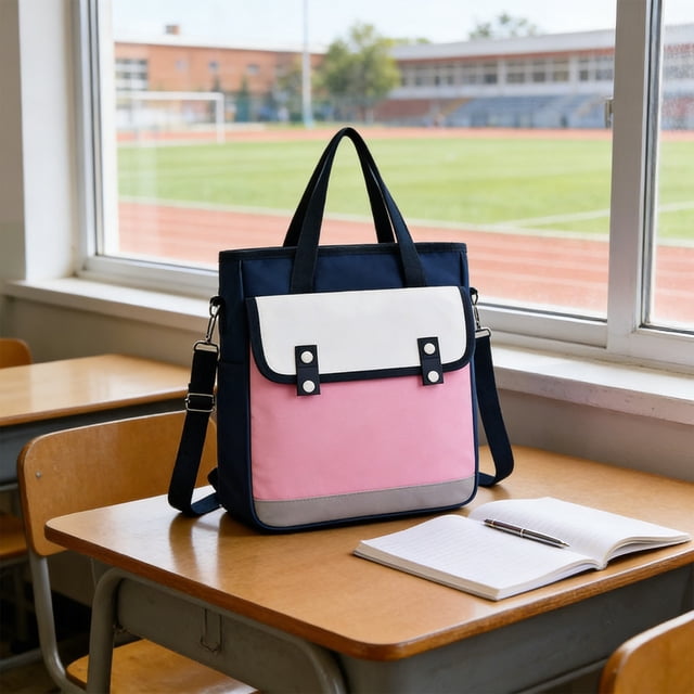 Student Handheld Tutorial Bag Large Capacity Makeup Bag Children Crossbody Book Bag Art Homework Storage Bag