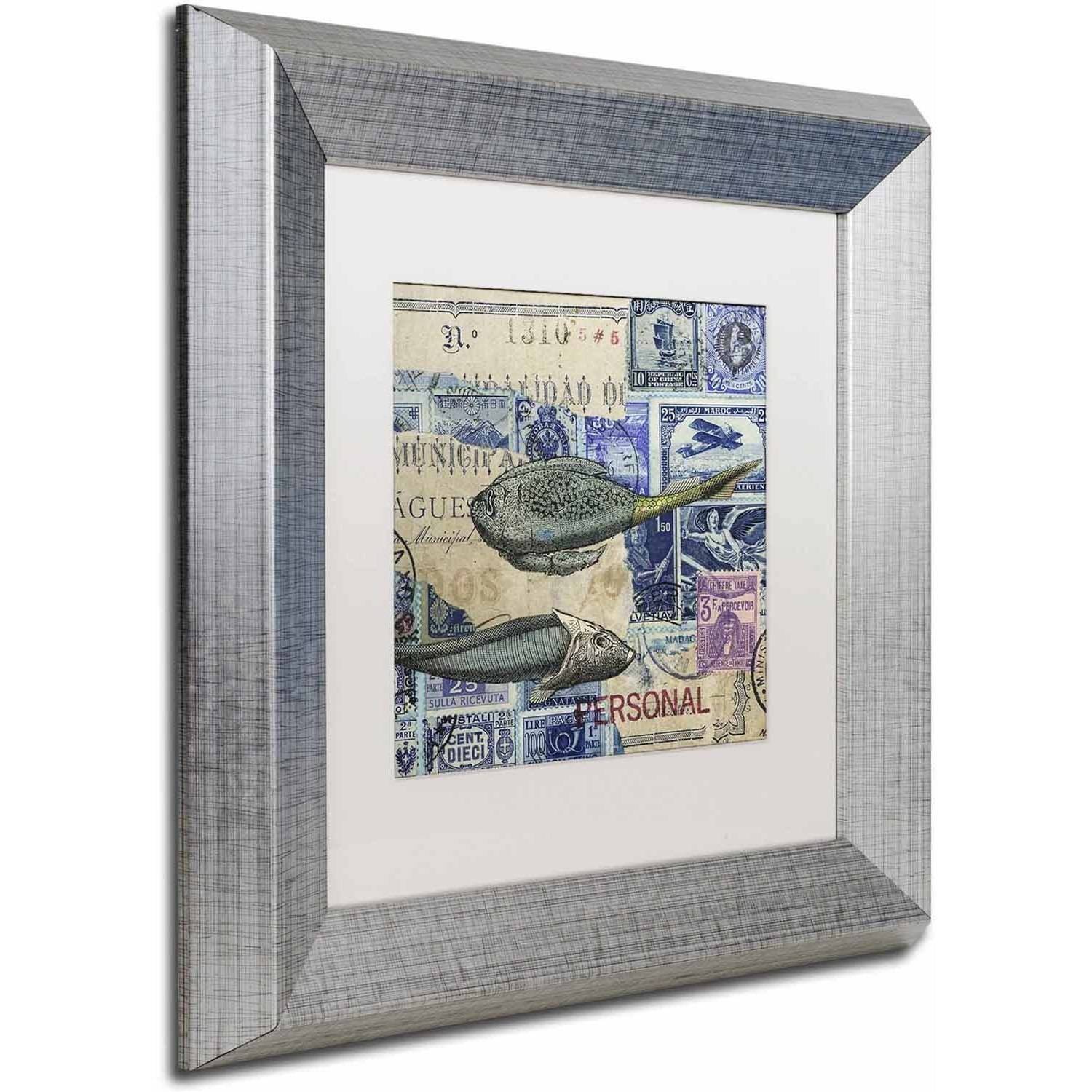 Trademark Fine Art 'Cap Cream Blue' Canvas Art by Nick Bantock, White Matte, Silver Frame