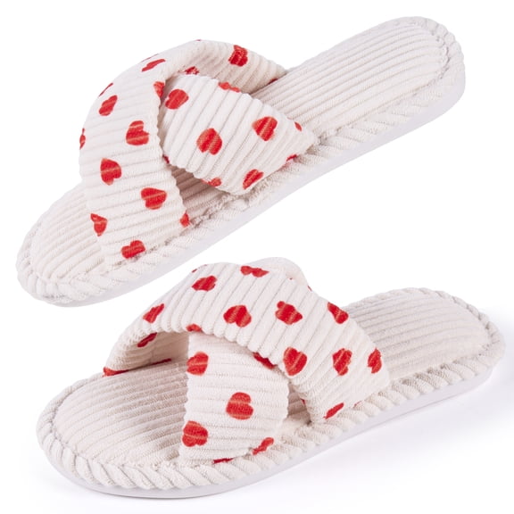 REDESS Slippers for Women with Memory Foam Open toe House Bedroom Shoes
